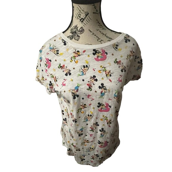 Disney Parks Mickey and Minnie Scoop Neck Shirt Women’s Small Summertime Fun New - Picture 7 of 16